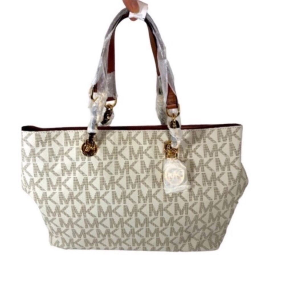 Michael Kors MK MICHAEL Cynthia PVC Signature Large Leather Tote NEW with Tags